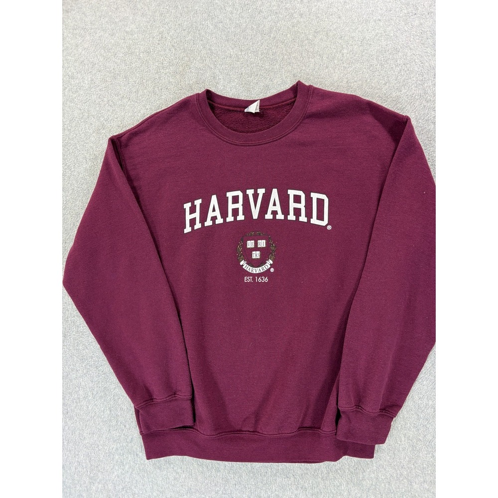 Harvard Crimson Screened Logo Campus Crew Sweatshirt (Men's Medium)
